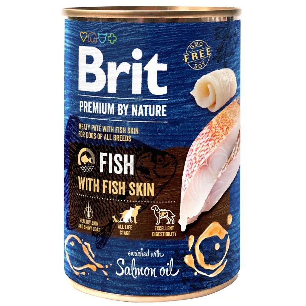 Hrana umeda pentru caini BRIT Premium by Nature, Adult, Peste, 6 x 400g