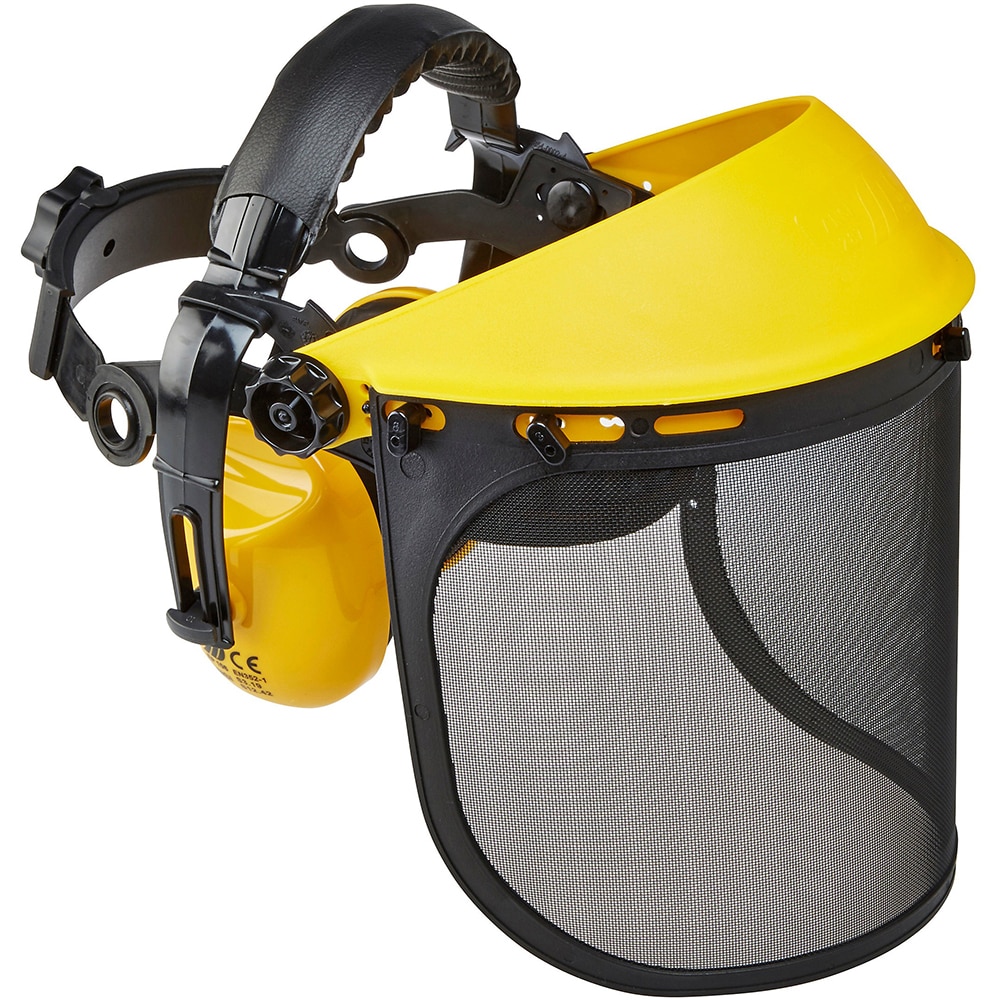 Viziera de protectie cu casti SITE, plastic, negru-galben