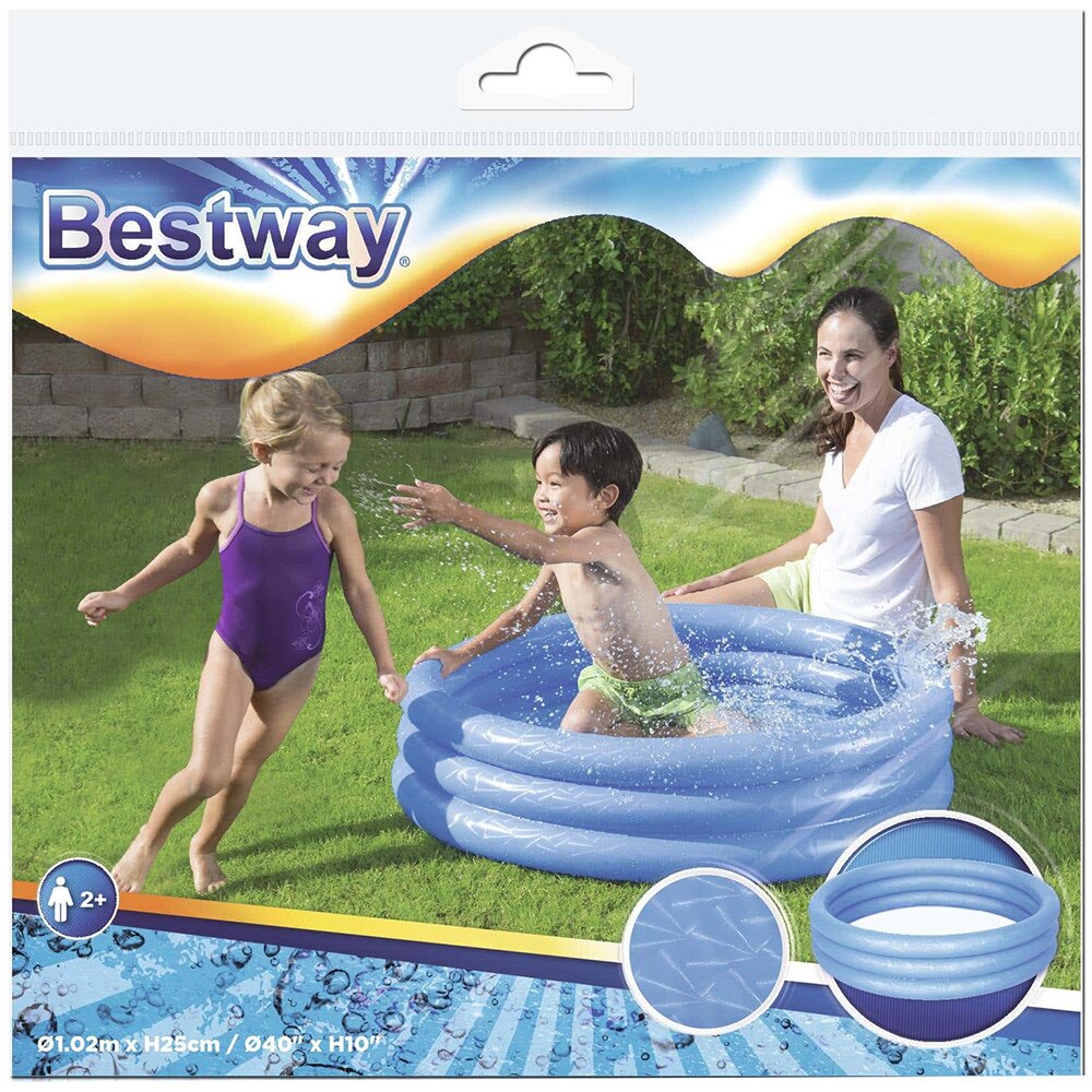 Piscina gonflabila BESTWAY, rotunda, 102 x 25 cm, 101 l, albastru