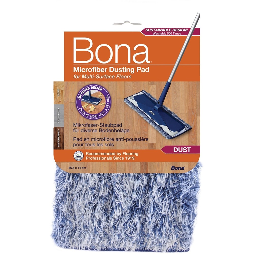 Rezerva mop microfibra pentru praf BONA, alb-albastru