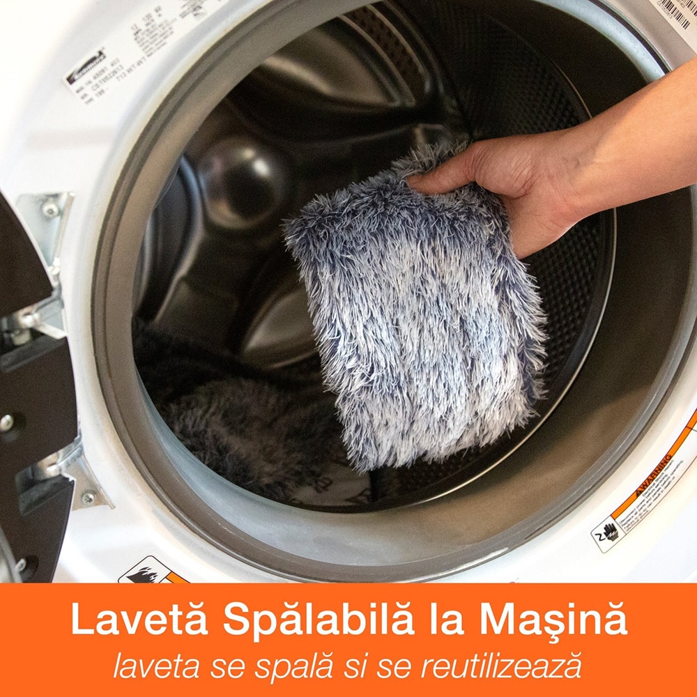 Rezerva mop microfibra pentru praf BONA, alb-albastru