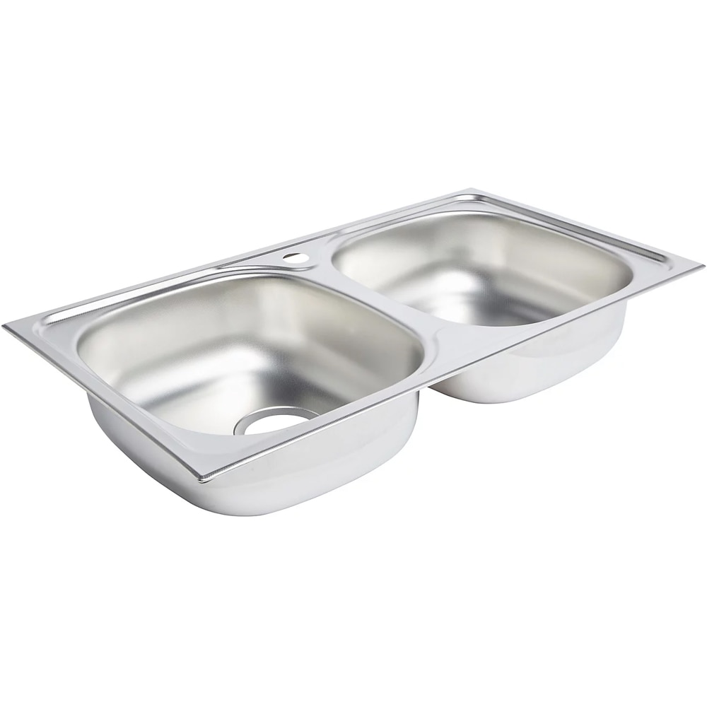 Chiuveta bucatarie COOKE & LEWIS Bohm, 2 cuve, inox, finisaj anticalcar