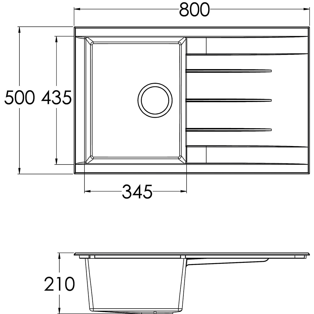 Chiuveta bucatarie COOKE & LEWIS Ising, 1 cuva, picurator reversibil, rasina, negru