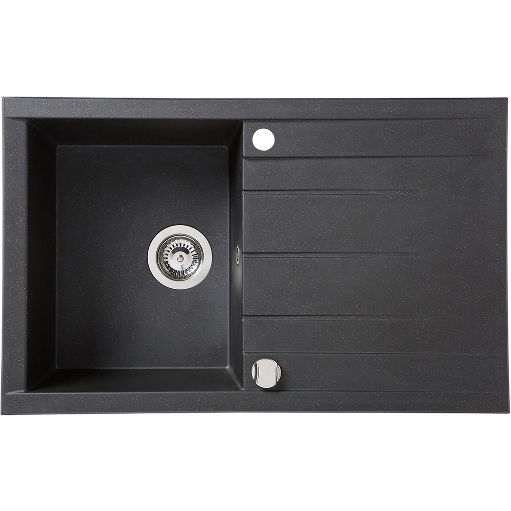 Chiuveta bucatarie COOKE & LEWIS Ising, 1 cuva, picurator reversibil, rasina, negru