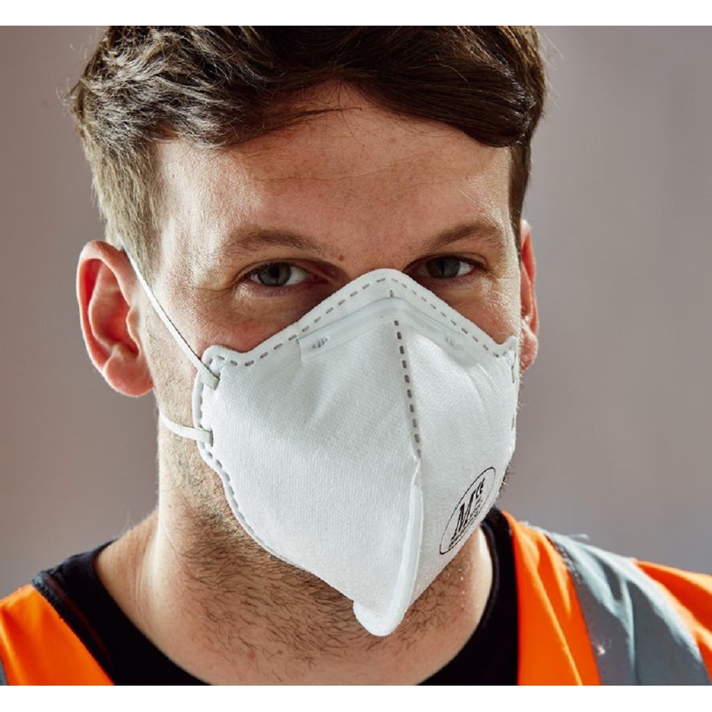 Set masca protectie plata FFP1, textil, alb, 2 buc