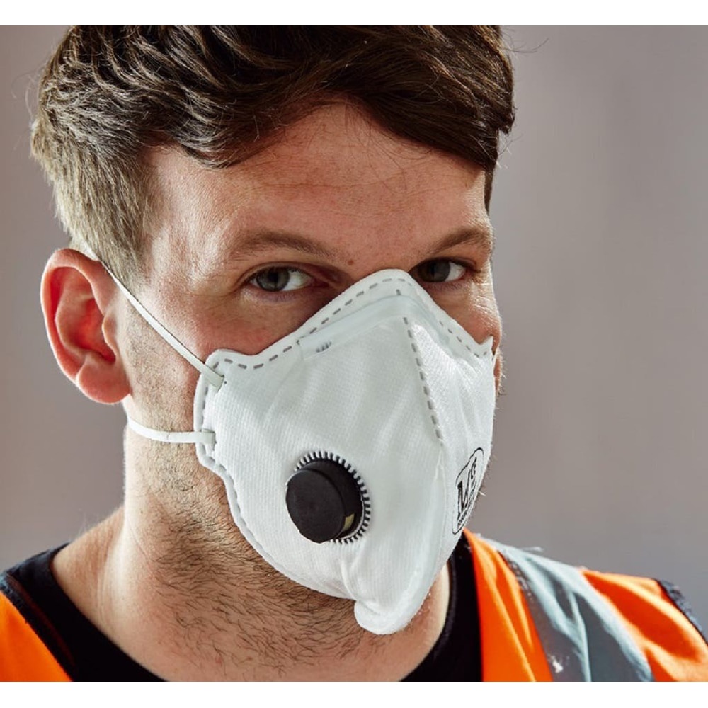 Set masca de protectie plata valva FFP2, polipropilena, alb, 2 buc
