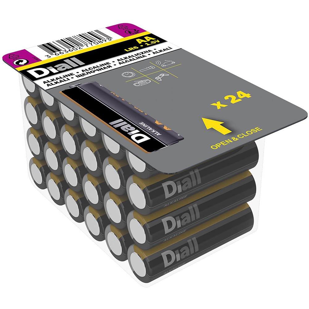 Baterie alcalina DIALL AA, 1.5V, 24 bucati