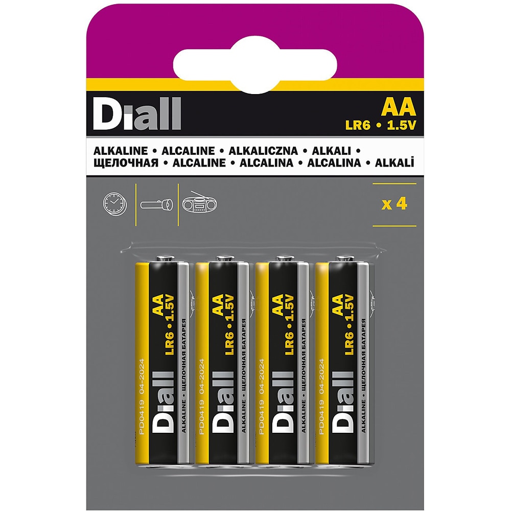 Baterie alcalina DIALL AA, 1.5V, 4 bucati