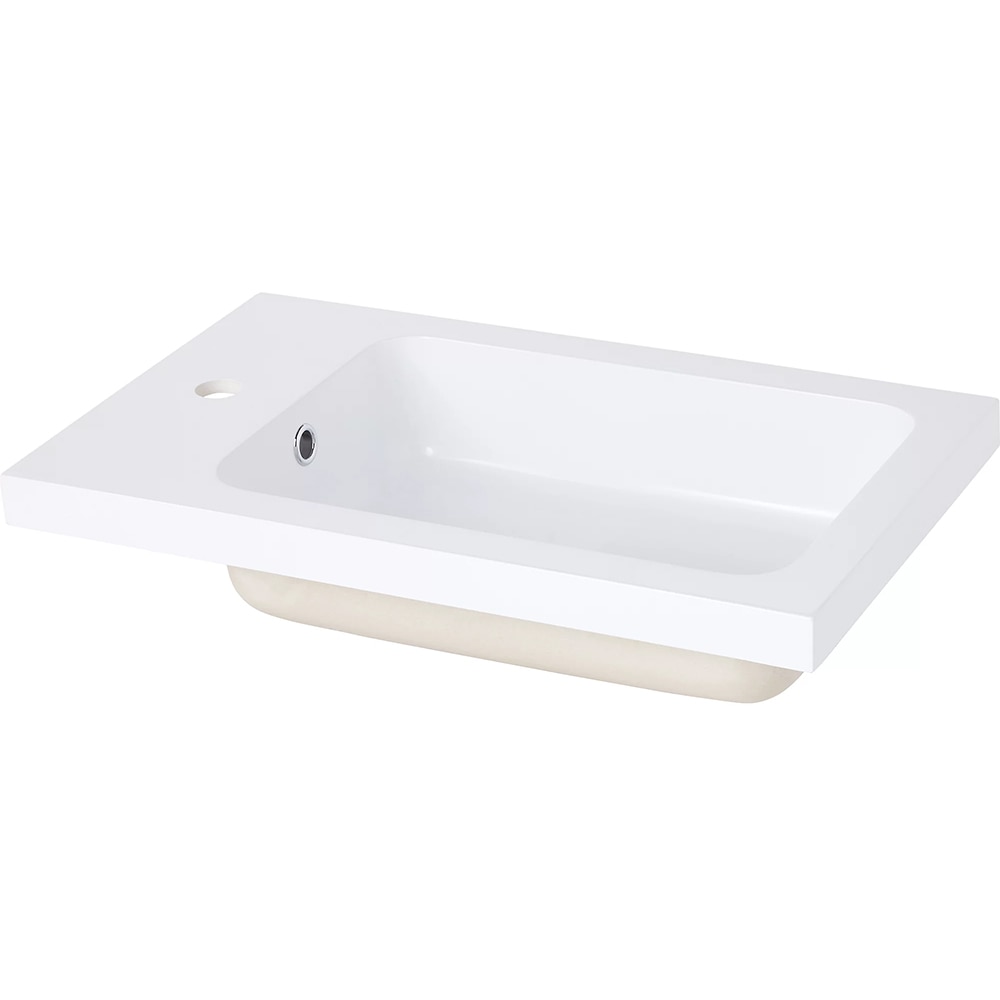 Lavoar baie GOODHOME Makonda, rasina, 60.4 x 36.2 cm, alb lucios