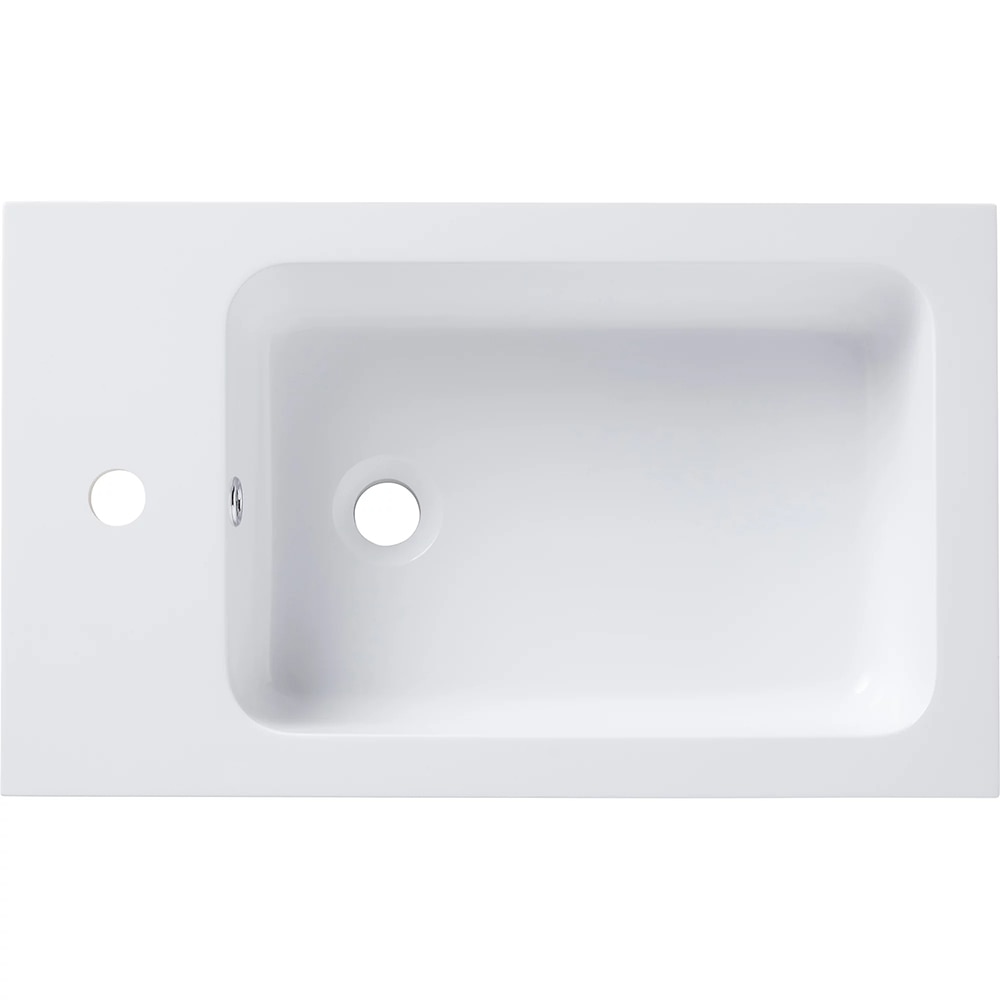 Lavoar baie GOODHOME Makonda, rasina, 60.4 x 36.2 cm, alb lucios