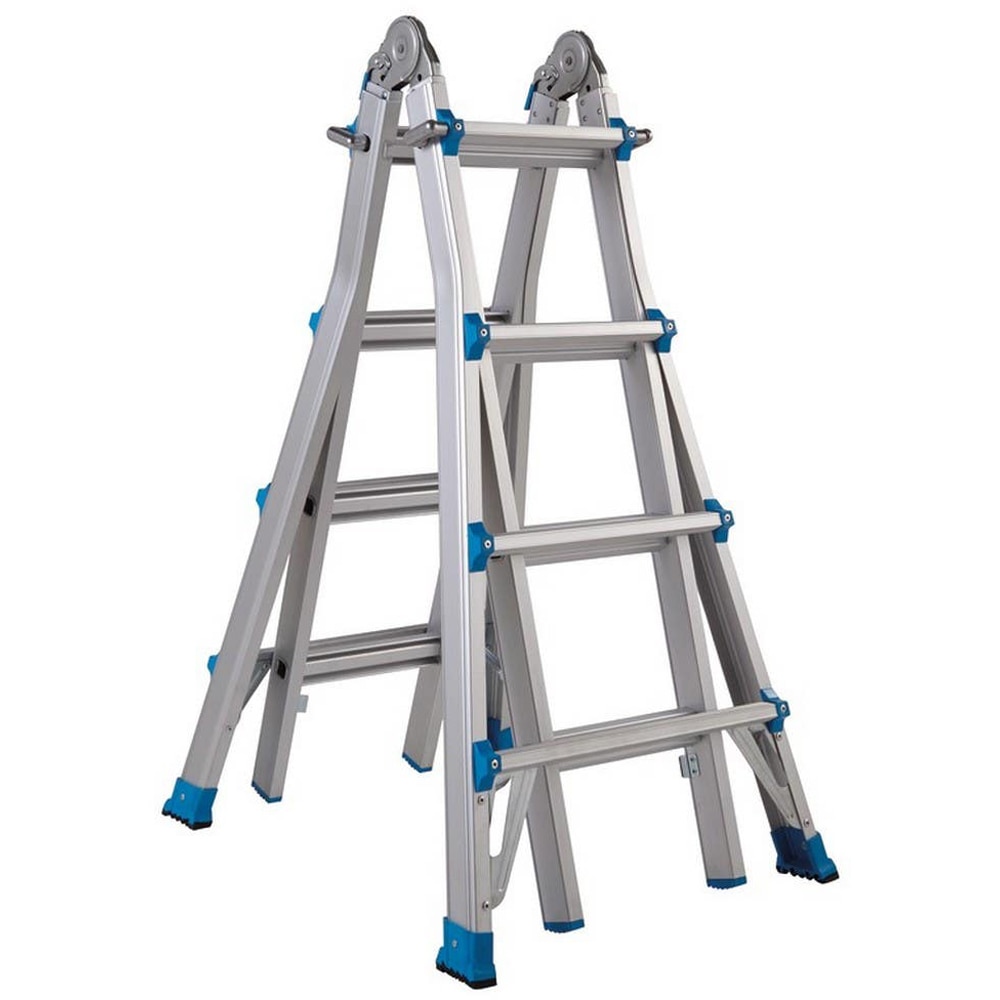 Scara telescopica MAC ALLISTER, 380 cm inaltime lucru, 1x13 cm, argintiu