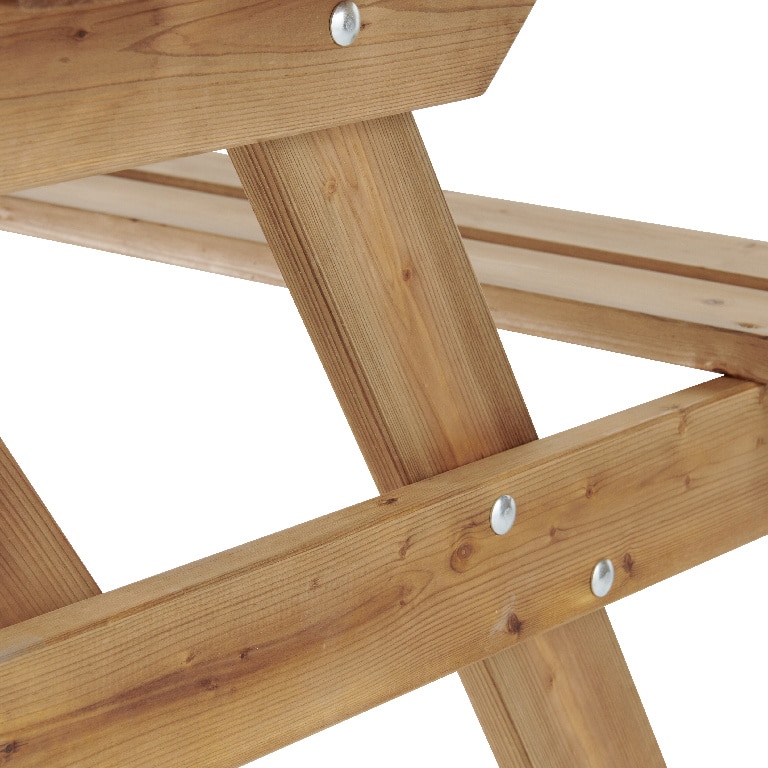 Set mobilier gradina/terasa/berarie, culoare maro, lemn, 6 persoane, masa + 2 banci  Blooma Agad