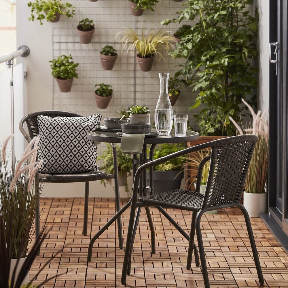 Scaun terasa GOODHOME Bari, otel, 58 x 50 x 76 cm, maro