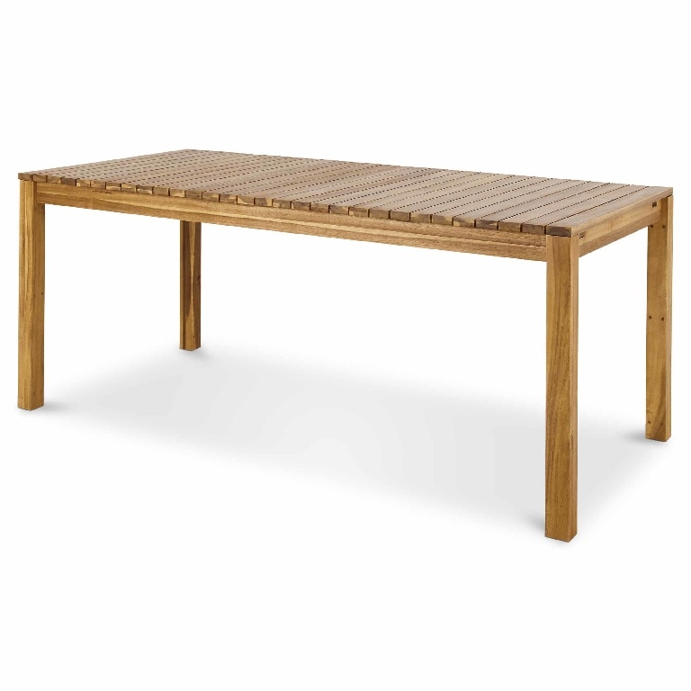 Masa de gradina extensibila, lemn, natur, dreptunghiulara, 8 persoane, 228 x 90 x 75 cm • GoodHome denia