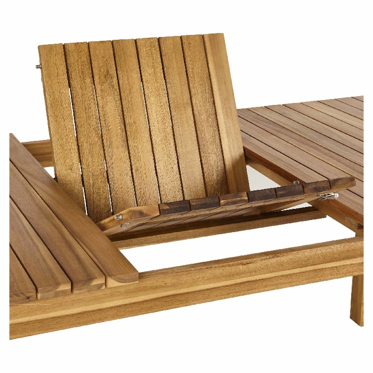 Masa de gradina extensibila, lemn, natur, dreptunghiulara, 8 persoane, 228 x 90 x 75 cm • GoodHome denia