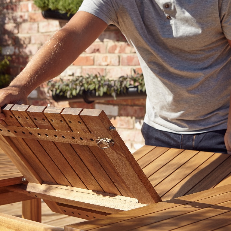 Masa de gradina extensibila, lemn, natur, dreptunghiulara, 8 persoane, 228 x 90 x 75 cm • GoodHome denia