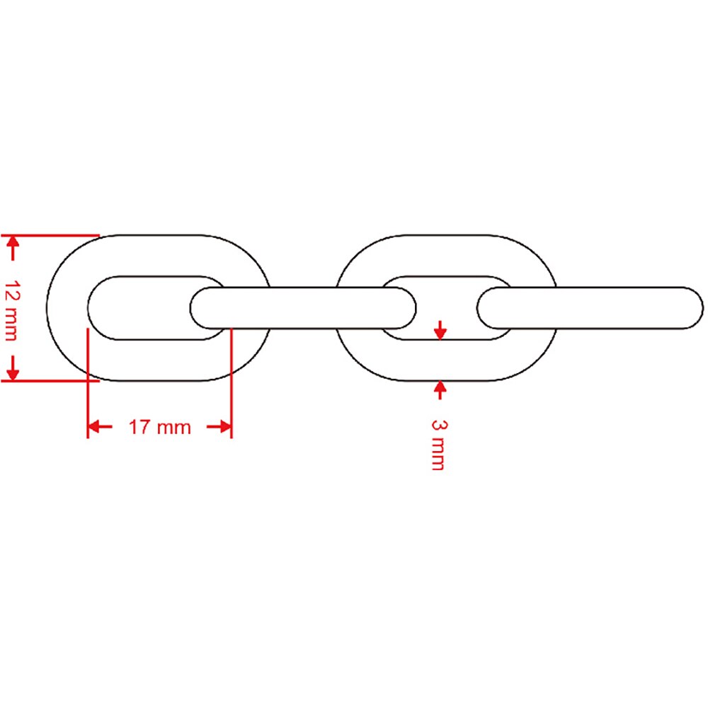 Lant otel DIALL, 3 mm x 12 mm x 17 mm, 25 m