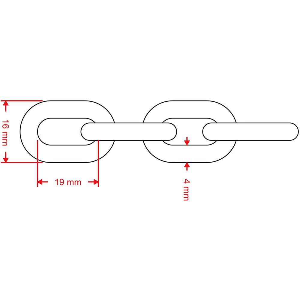 Lant otel DIALL, 4 mm x 19 mm x 16 mm, 25 m