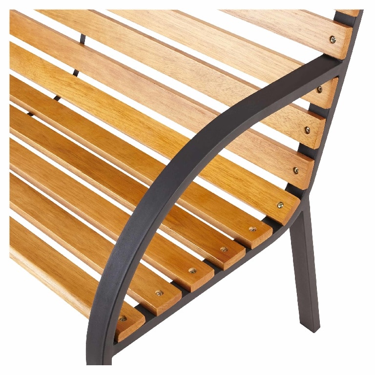 Banca de gradina si parc, cadru metalic + lemn, 64 x 81 cm Norfolk