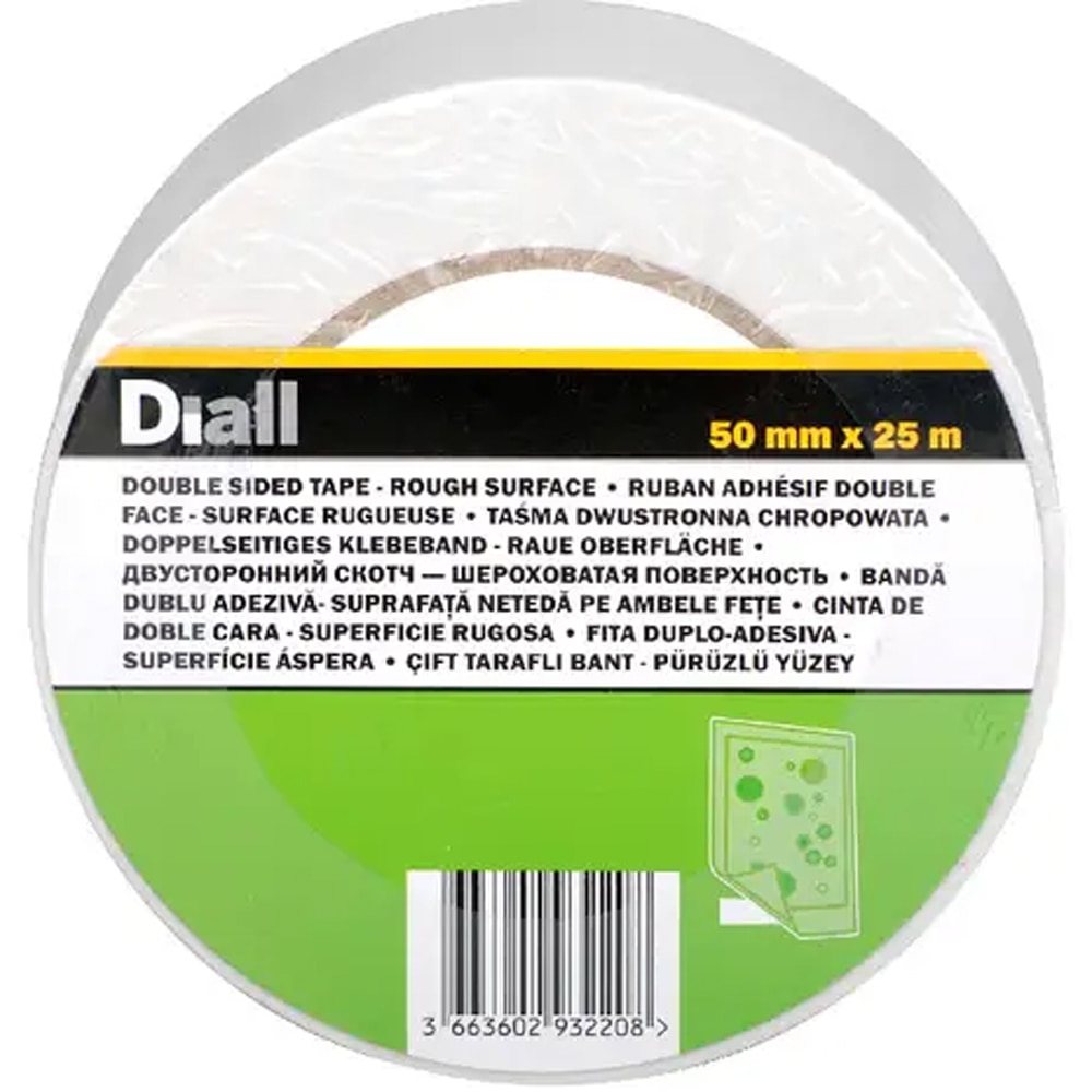 Banda auto-adeziva DIALL 100581058, 50 mm x 25 m, alb