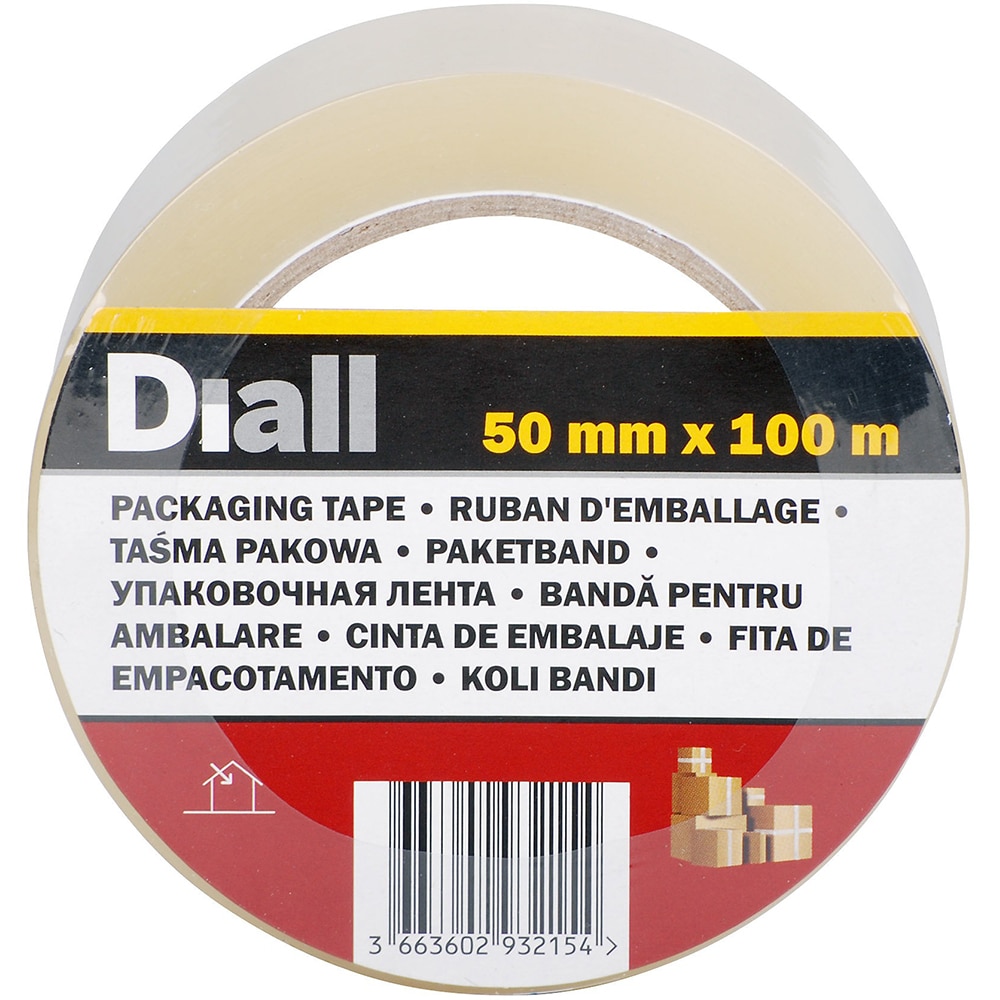 Banda adeziva DIALL, 50 mm x 100 m, transparent