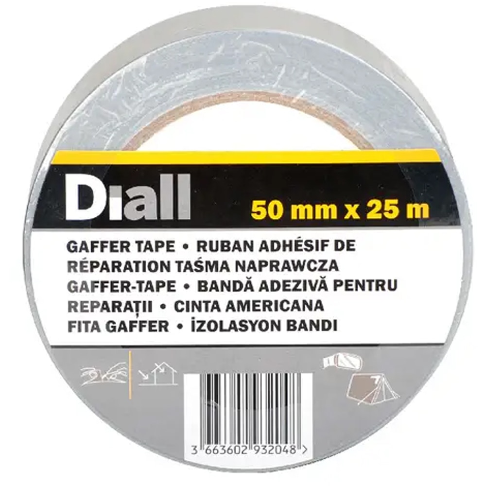 Banda reparatii DIALL 100581071, 50 mm x 25 m, argintiu