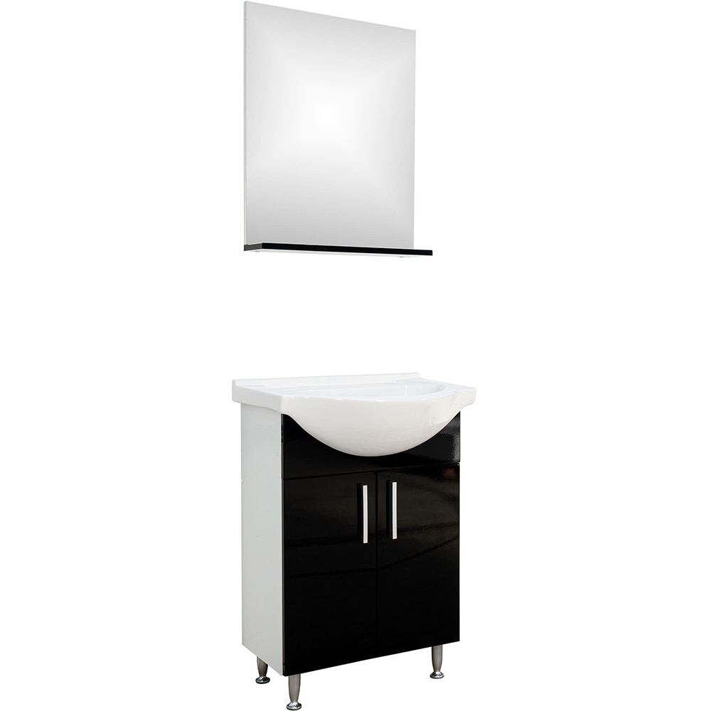 Set mobilier baie SANITOP Bella, 57 x 44.4 x 82 cm, negru