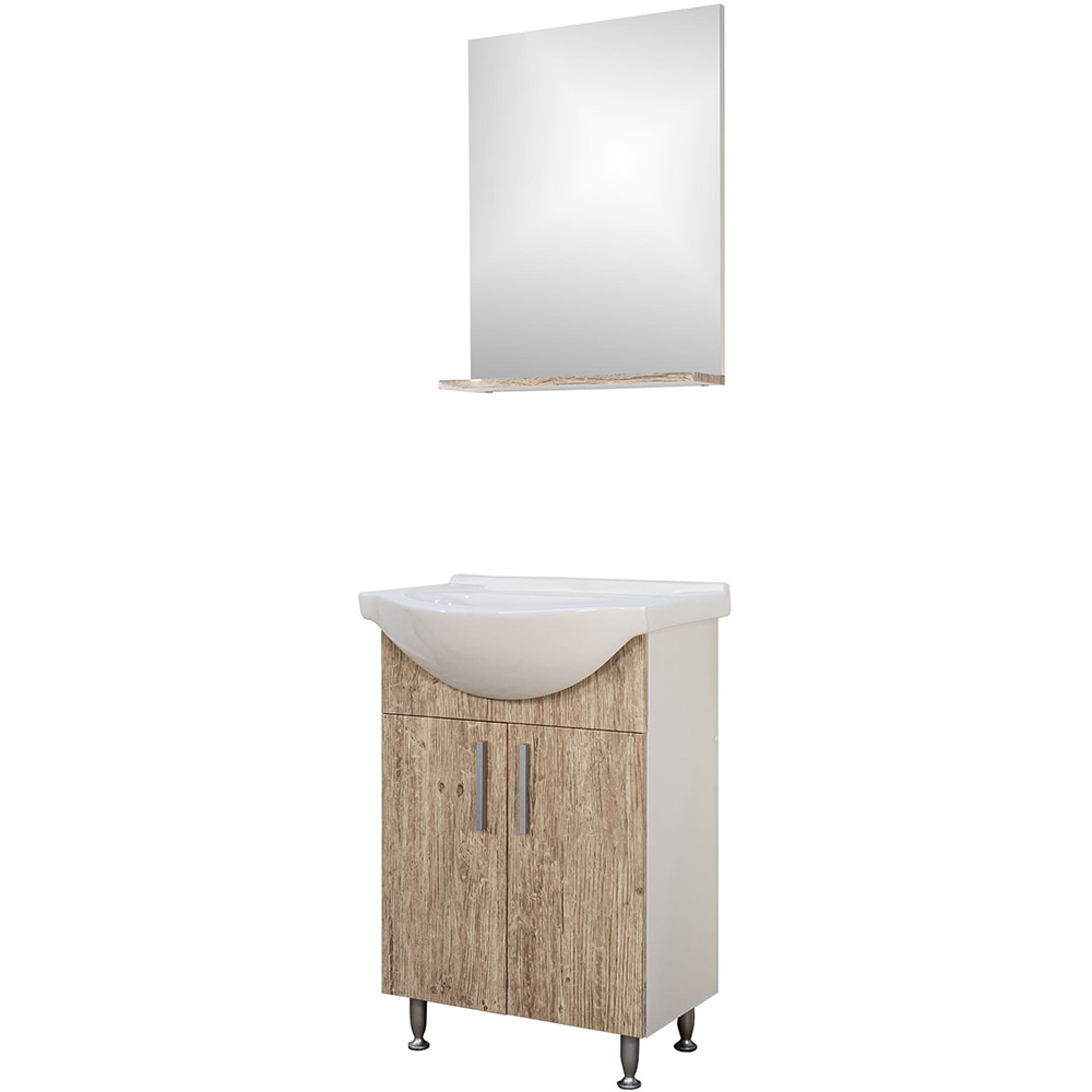 Set mobilier baie SANITOP Bella, 57 x 44.4 x 82 cm, stejar