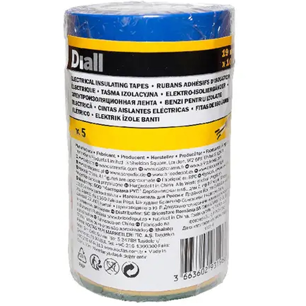 Set banda izolatoare DIALL 100581986, 19 mm x 10 m, multicolor