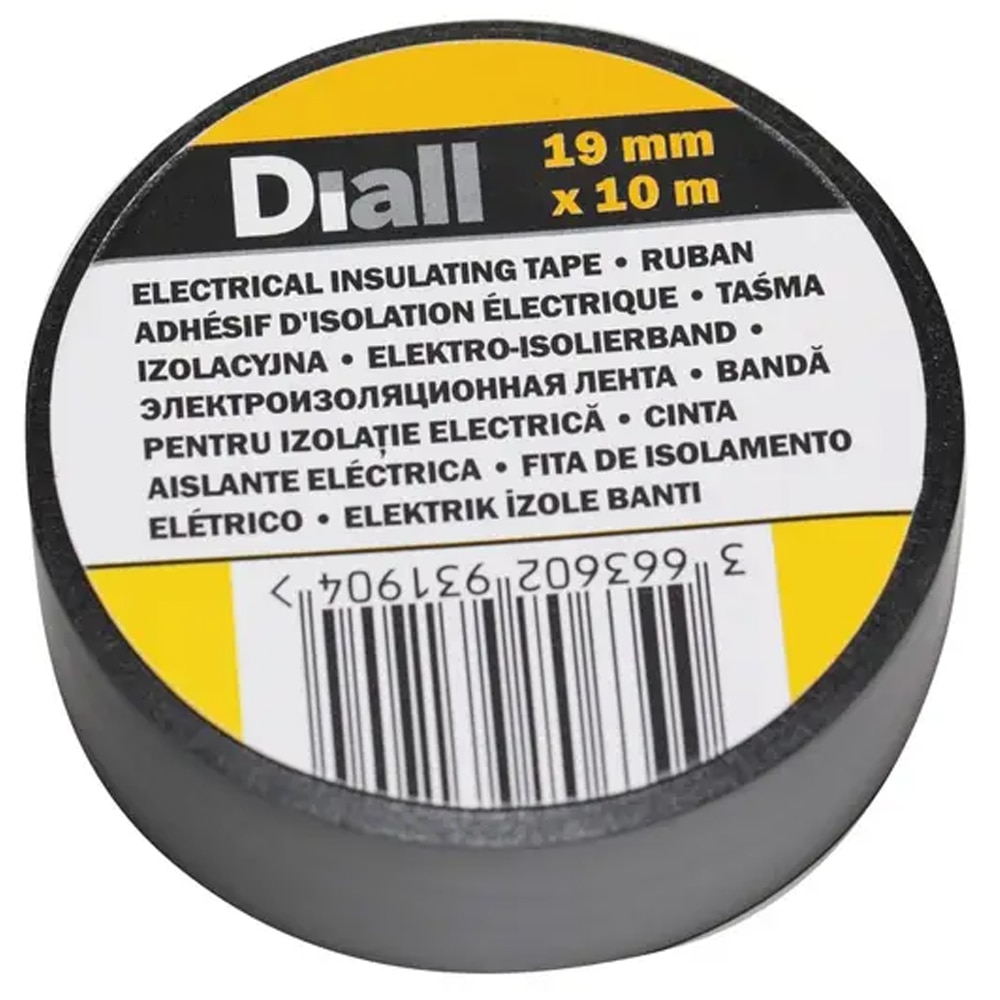 Banda izolatoare PVC DIALL 100581996, 19 mm x 10 m, negru