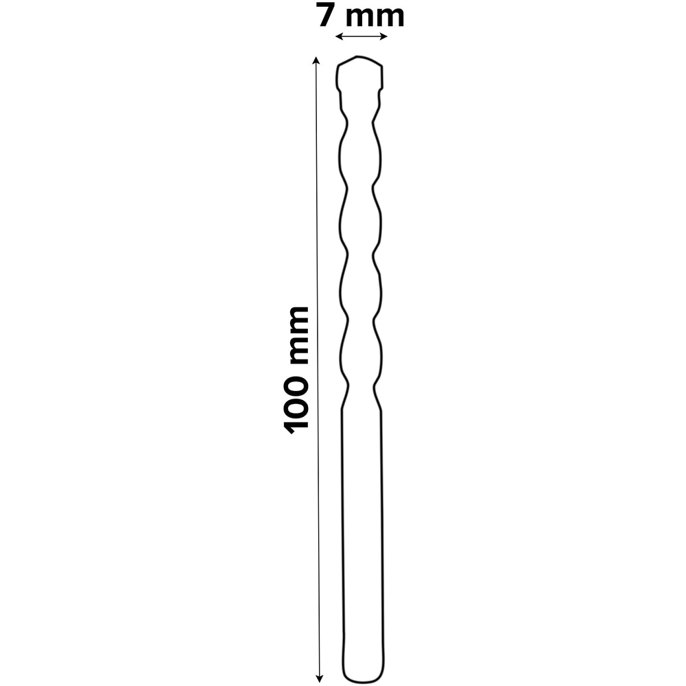 Burghiu placi ceramice UNIVERSAL FIT, 7 x 100 mm