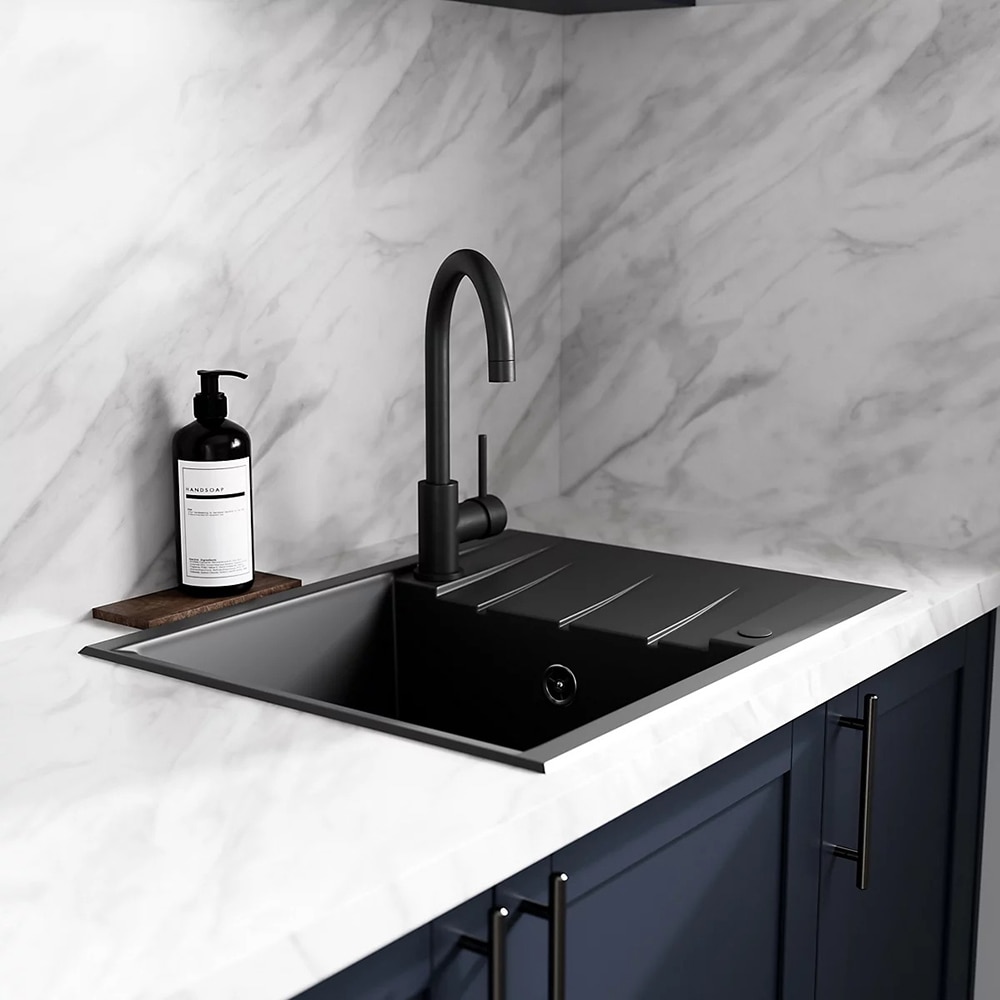 Baterie bucatarie COOKE&LEWIS Katiki, alama, negru