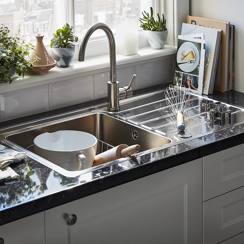 Baterie bucatarie COOKE&LEWIS Katiki, alama, nichel