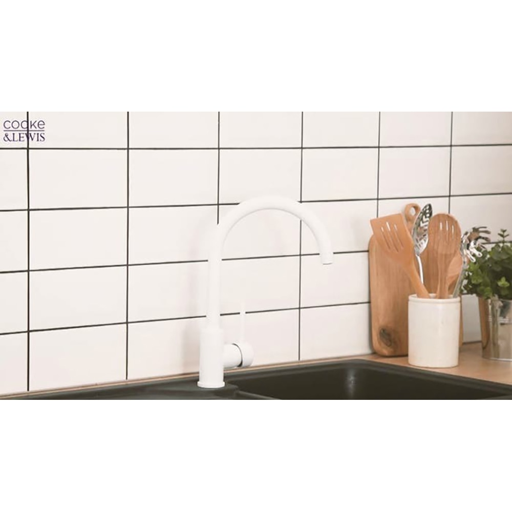 Baterie bucatarie COOKE&LEWIS Katiki, alama, alb