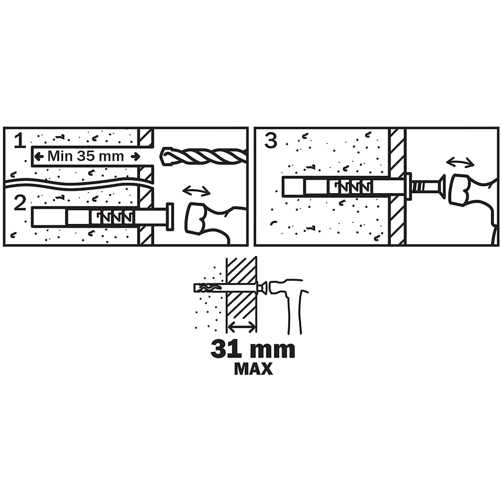 Diblu cui cu surub DIALL, 6 x 60 mm, otel,100 buc