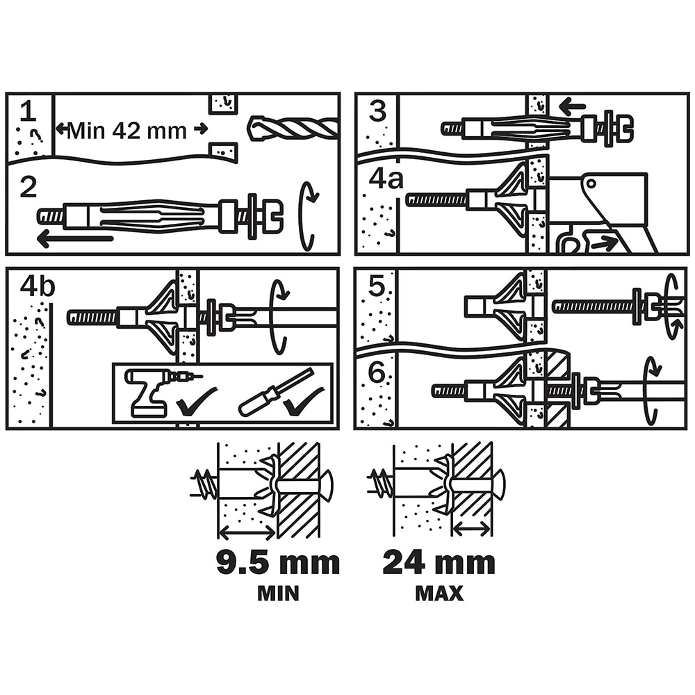 Diblu gips-carton DIALL, 5 x 52 mm, otel, 4 buc