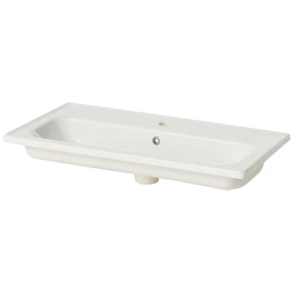 Lavoar baie GOODHOME Towan, ceramica, 81.3 x 37.1 cm, alb lucios