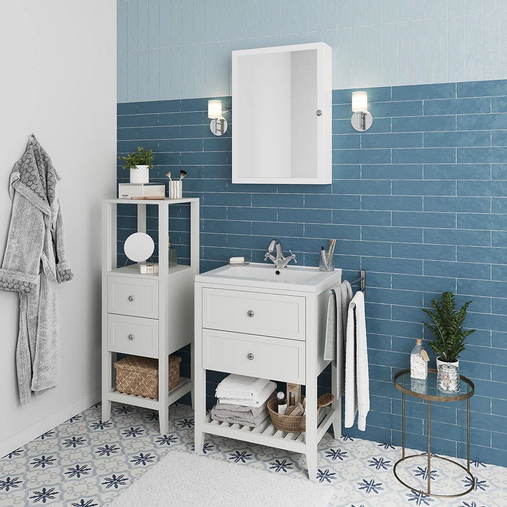 Coloana baie GOODHOME Perma, 40.2 x 36.1 x 120 cm, alb