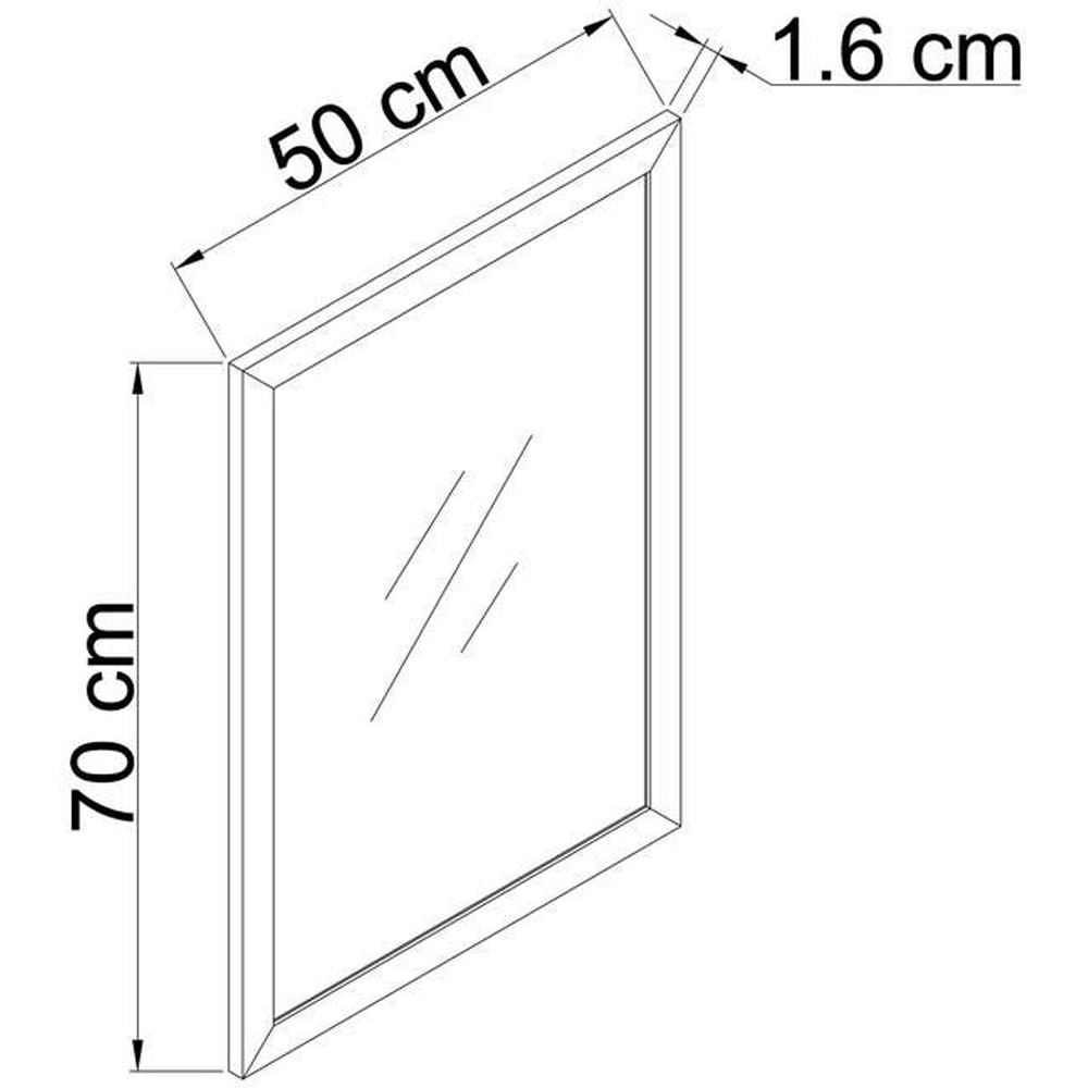 Oglinda baie GOODHOME Perma, 70 x 1.6 x 50 cm, alb