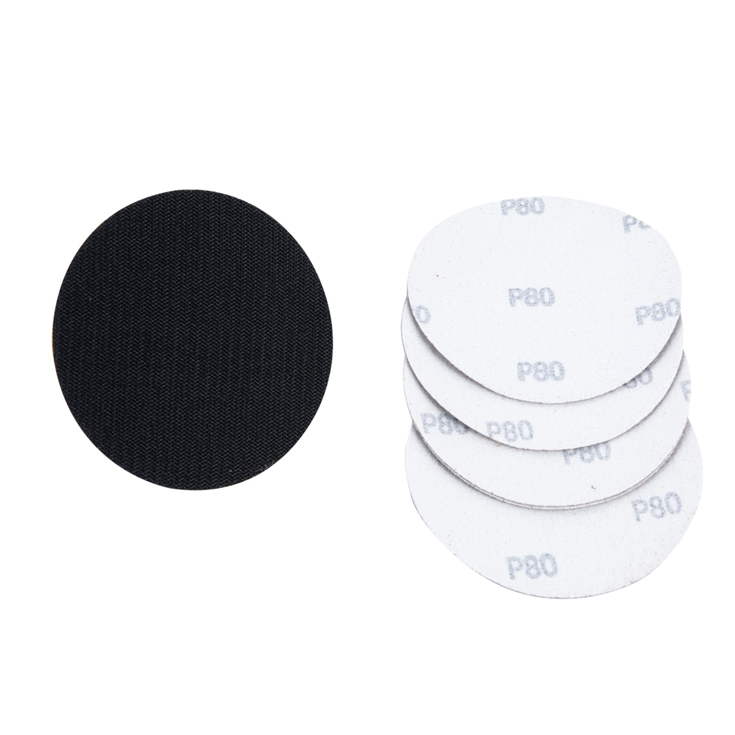 Suport slefuire cu 5 discuri abrazive, rotund, negru, 125 mm