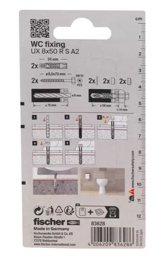 Set fixare WC, 6 x 70 mm, alama, 1 bucata
