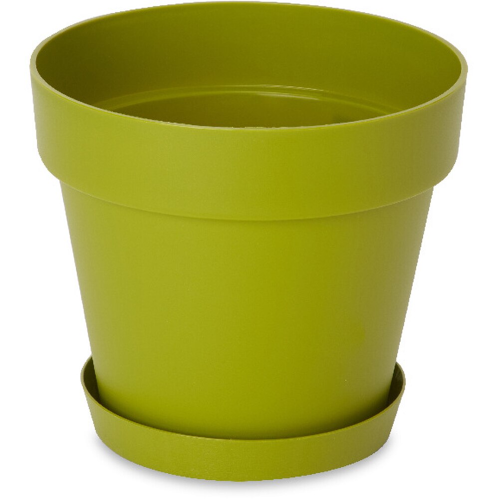 Ghiveci flori BLOOMA, plastic, D 20 cm, verde