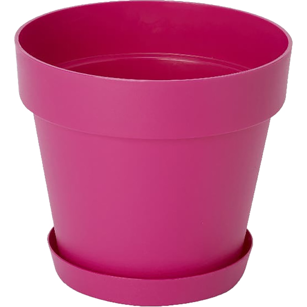 Farfurie ghiveci rotunda BLOOMA, plastic, 15.5 cm, roz