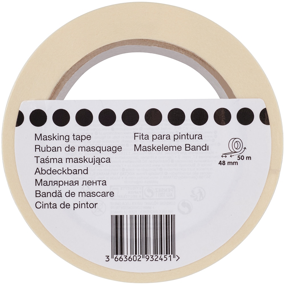 Banda adeziva pentru mascare Fibrex, 48 mm x 50 m, bej