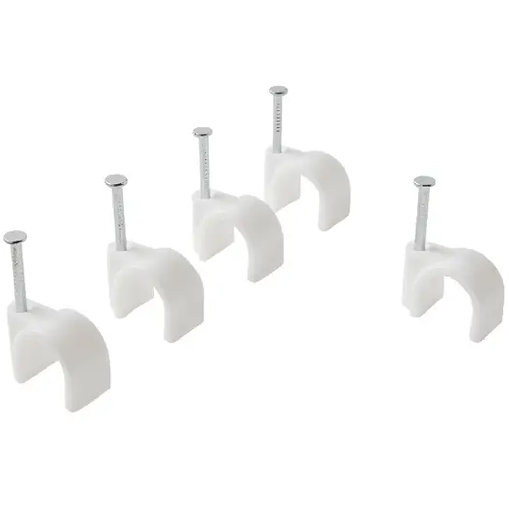 Clips rotund DIALL 100590419,  12 mm, 100 buc, alb