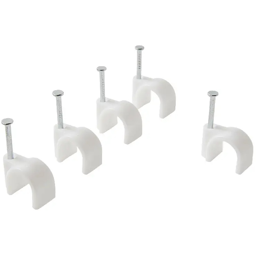 Clips rotund  DIALL 100590420,  12 mm, 25buc, alb