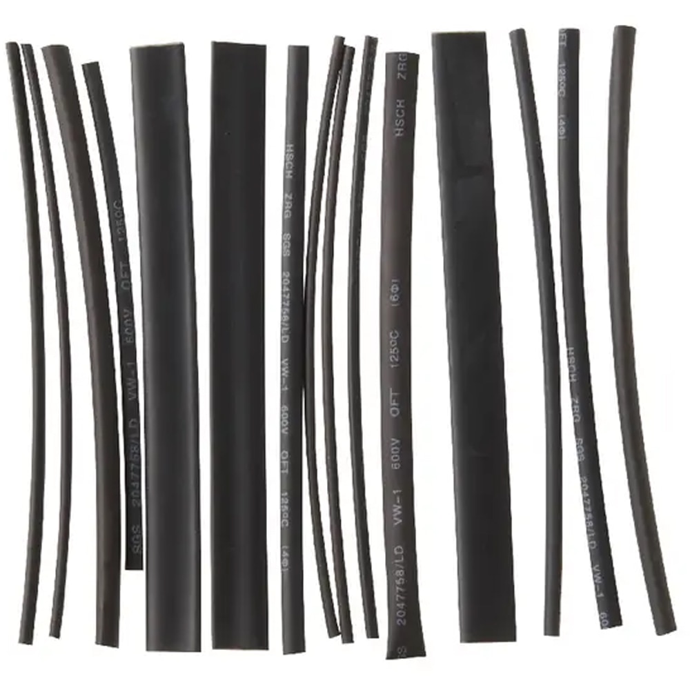 Tub termocontractabil DIALL 100590424,  15buc, negru