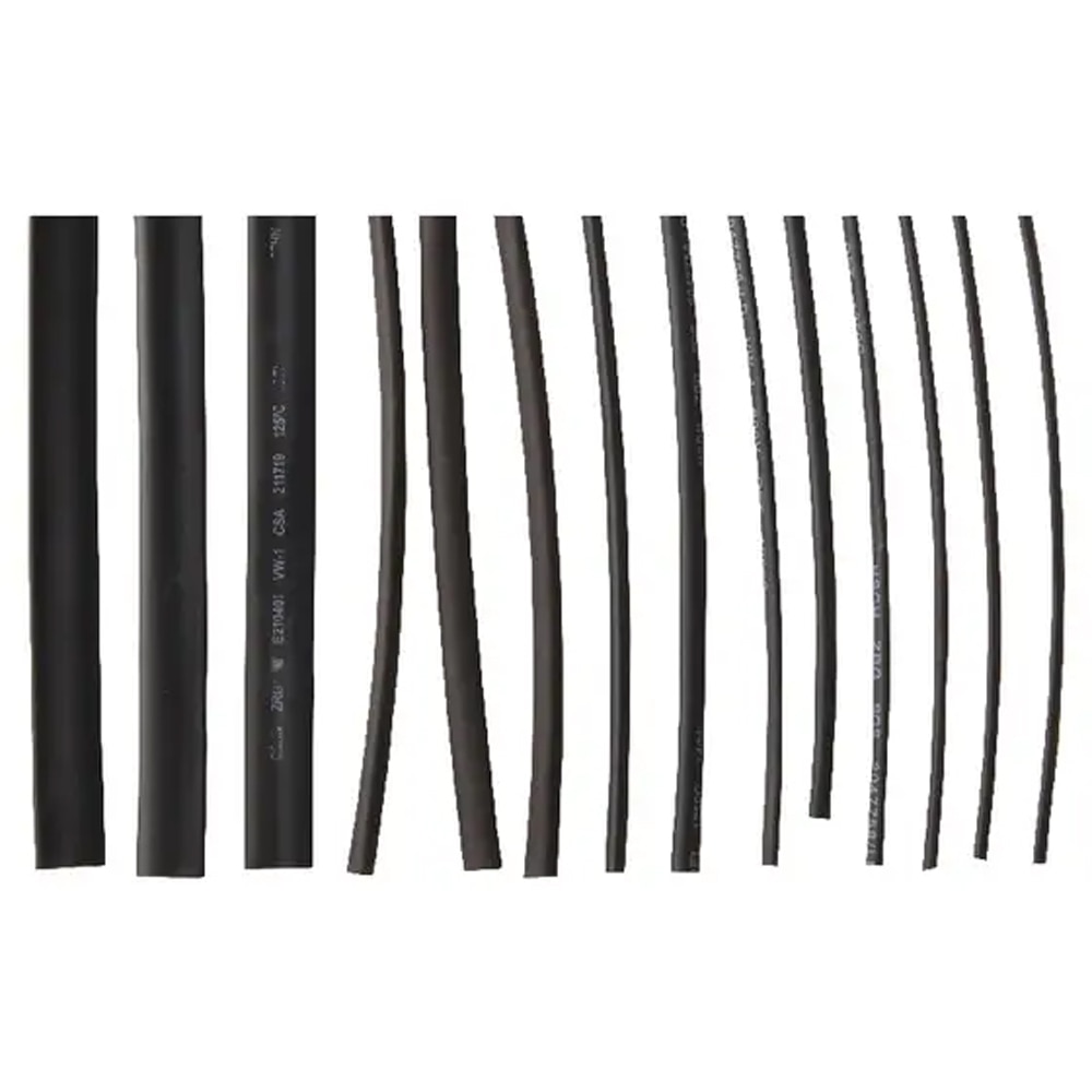 Tub termocontractabil DIALL 100590424,  15buc, negru