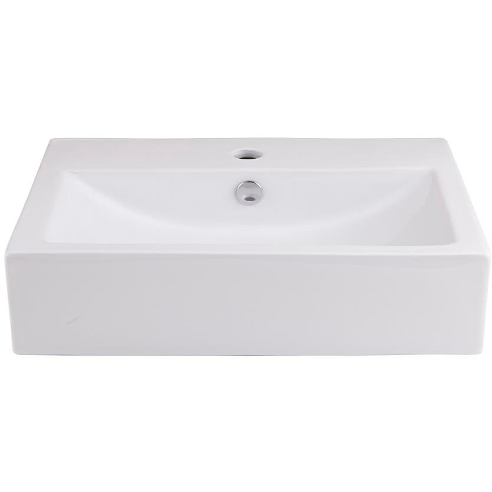 Lavoar pe blat GOODHOME Albena, ceramica, 54 x 40.5 cm, alb lucios