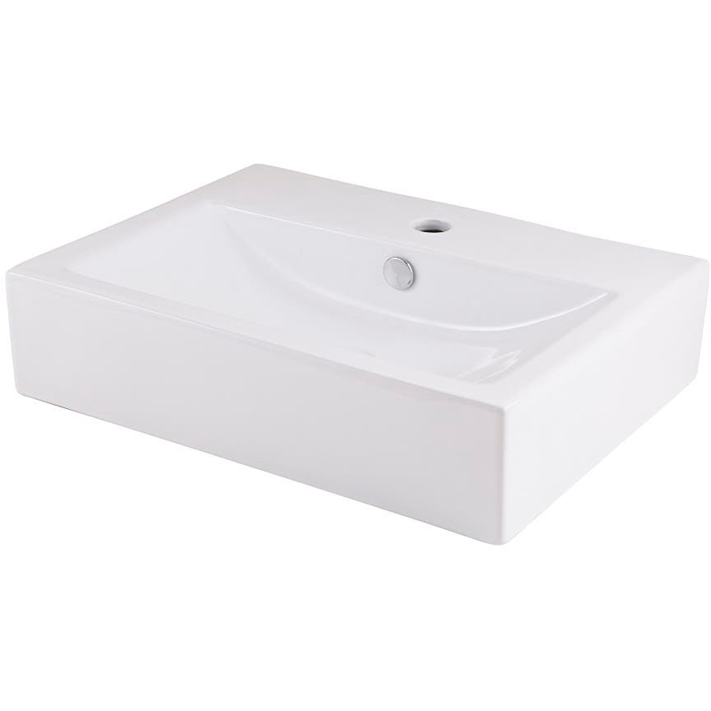 Lavoar pe blat GOODHOME Albena, ceramica, 54 x 40.5 cm, alb lucios